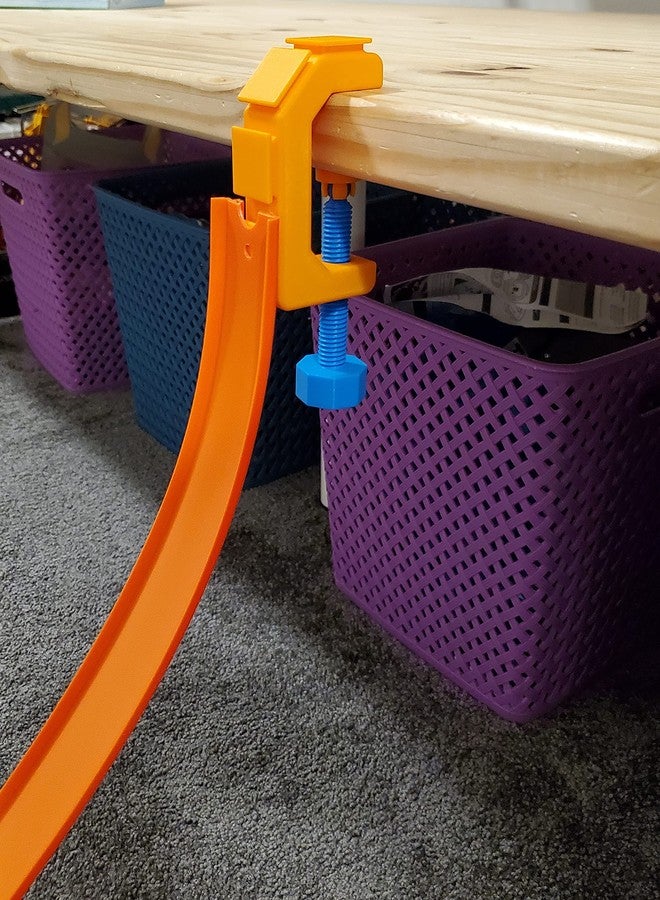SpeedFreakCNC مشبك تثبيت مسار من SpeedFreakCNC بمقياس 1/64، برتقالي اللون، متوافق مع سيارات هوت ويلز وماتشبوكس - Image 2